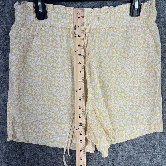 Banana Republic Shorts Womens Medium Yellow Skort Machine Wash Drawstring Floral - Picture 9 of 10